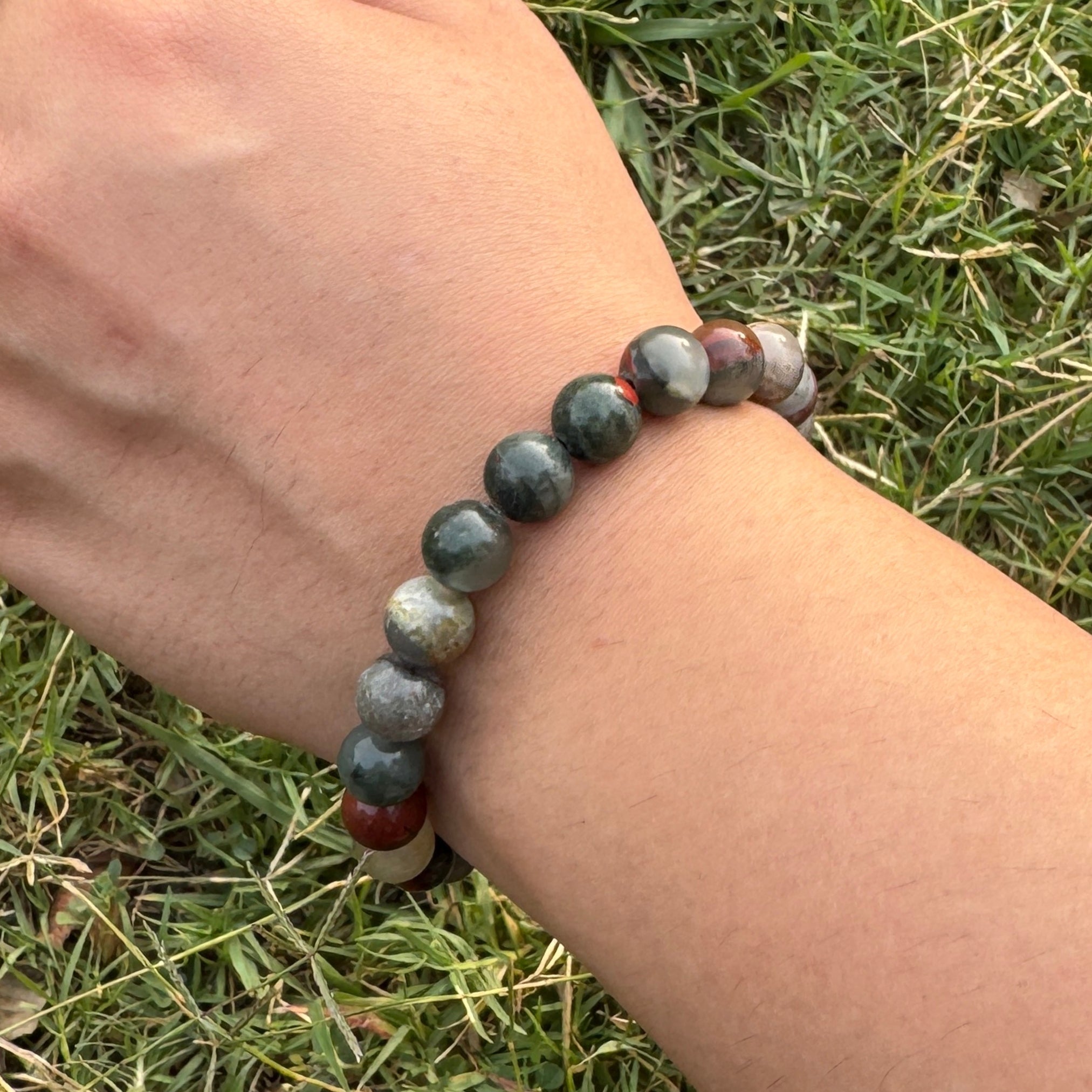 Natural Bloodstone Bracelet – 108 Carats Beads