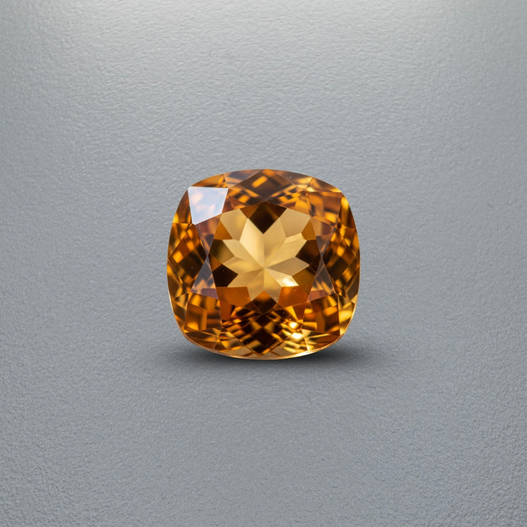 Natural Brown Topaz Stone 13.1 Carats Cushion Cut 13.78x11.51x7.34 mm