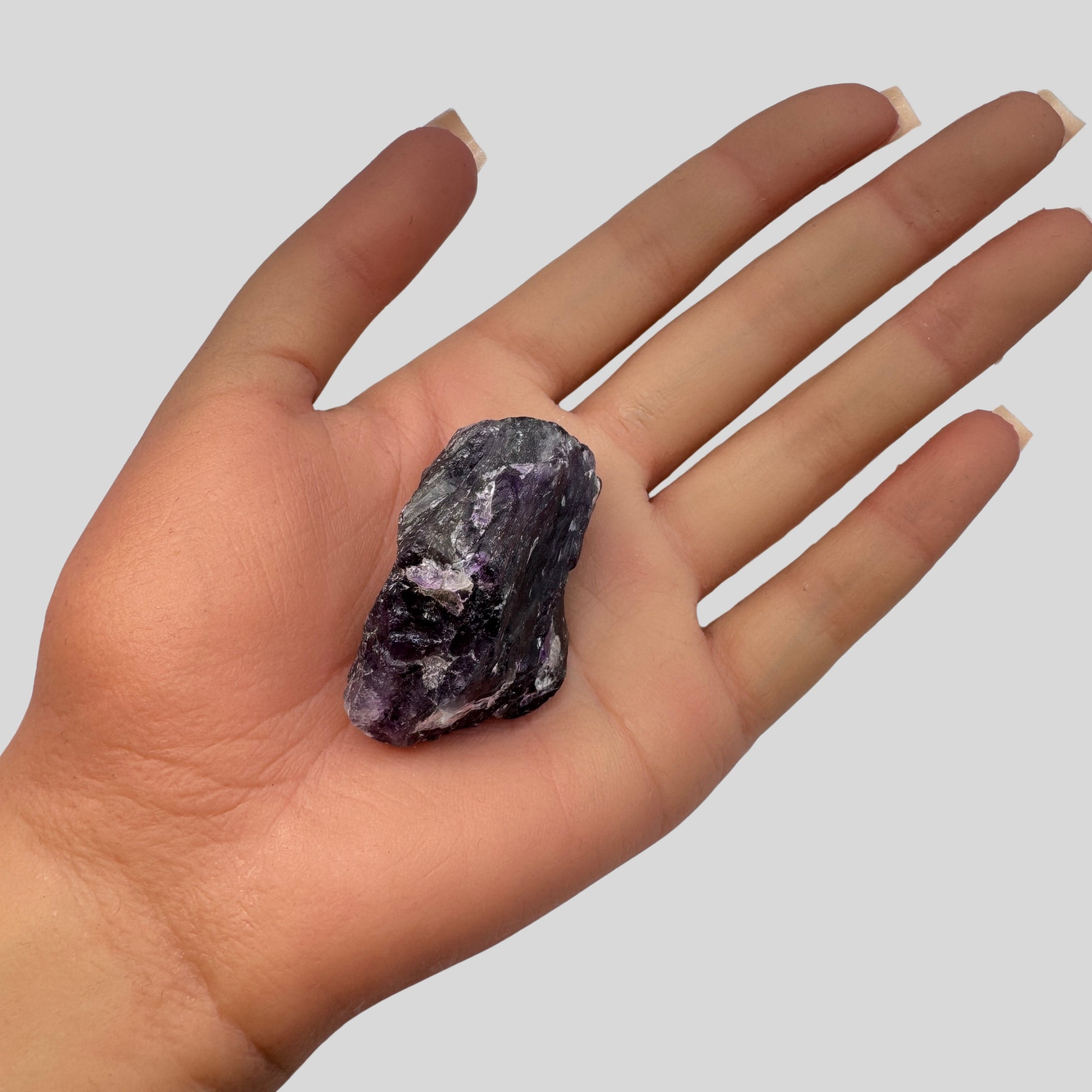 Raw Amethyst Crystal 22x45mm 203 Carats Large Stone
